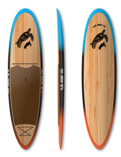 HB Surf Co. Bamboo Rigid Paddleboard
