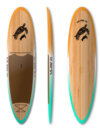 HB Surf Co. Bamboo Rigid Paddleboard