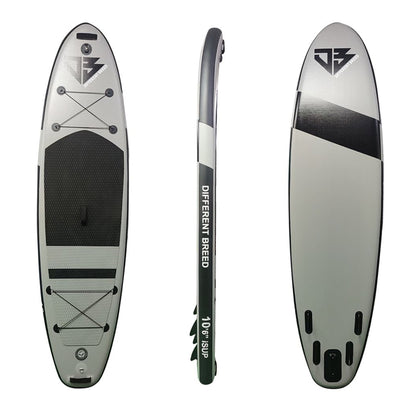 10'6 stand up paddleboard designed in Canada. Premium materials and a five fin stabilize system make Different Breed Paddleboards a one of a kind core brand.  Join the balance domination on the Stealth All Time Paddleboard for all around performance.  Great for flat water, rough or surf.  You will benefit from it's rigidness.  
